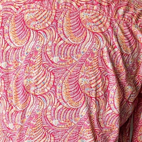 Finley Joey Print Long Sleeve Button Down Blouse 
Pink Orange Paisley Medium - Picture 6 of 8